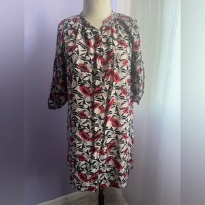 TUCKER Red and Black Floral Dress
